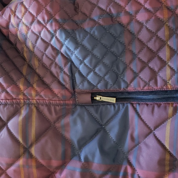 Lands' End Plus Size Plaid Quilted Puffer Jacket - Picture 16 of 16